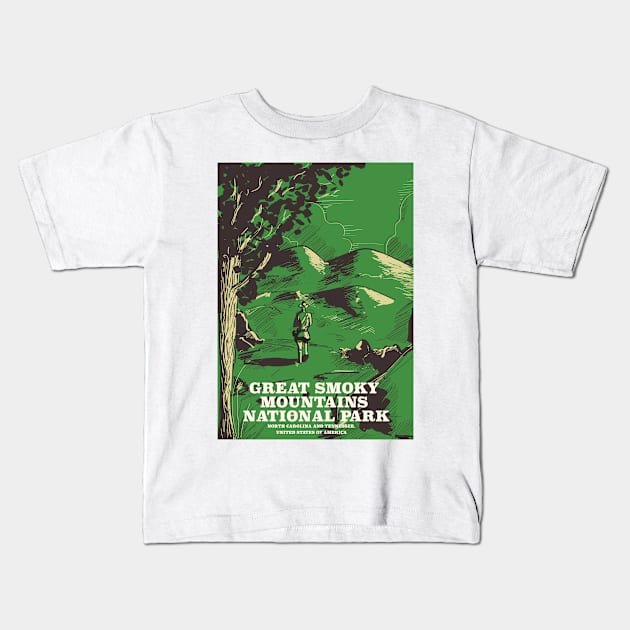 Great Smoky Mountains National Park Kids T-Shirt by nickemporium1